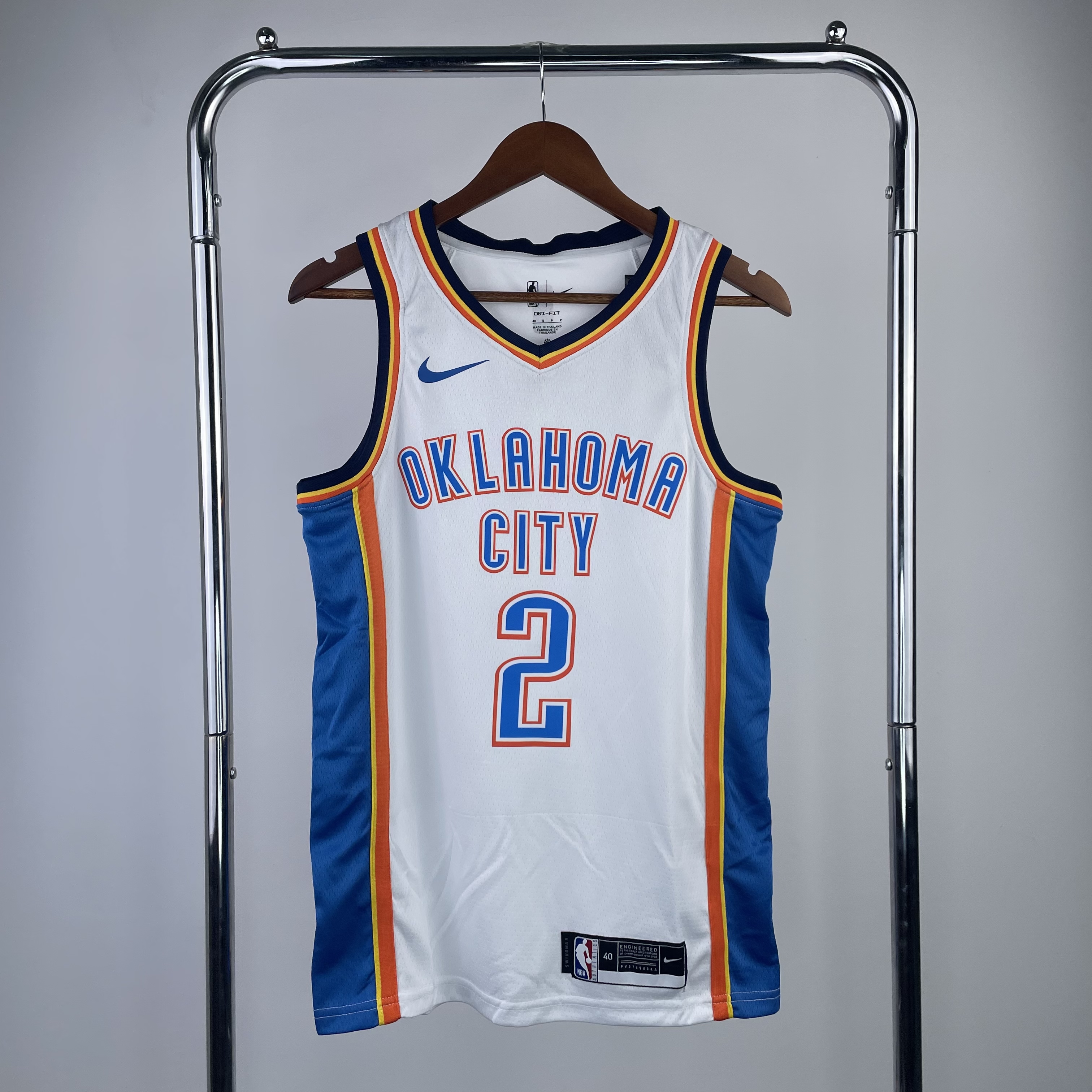 Men Oklahoma City Thunder #2 Shai Gilgeous-Alexander White Season Nike 2023 NBA Jersey->->NBA Jersey